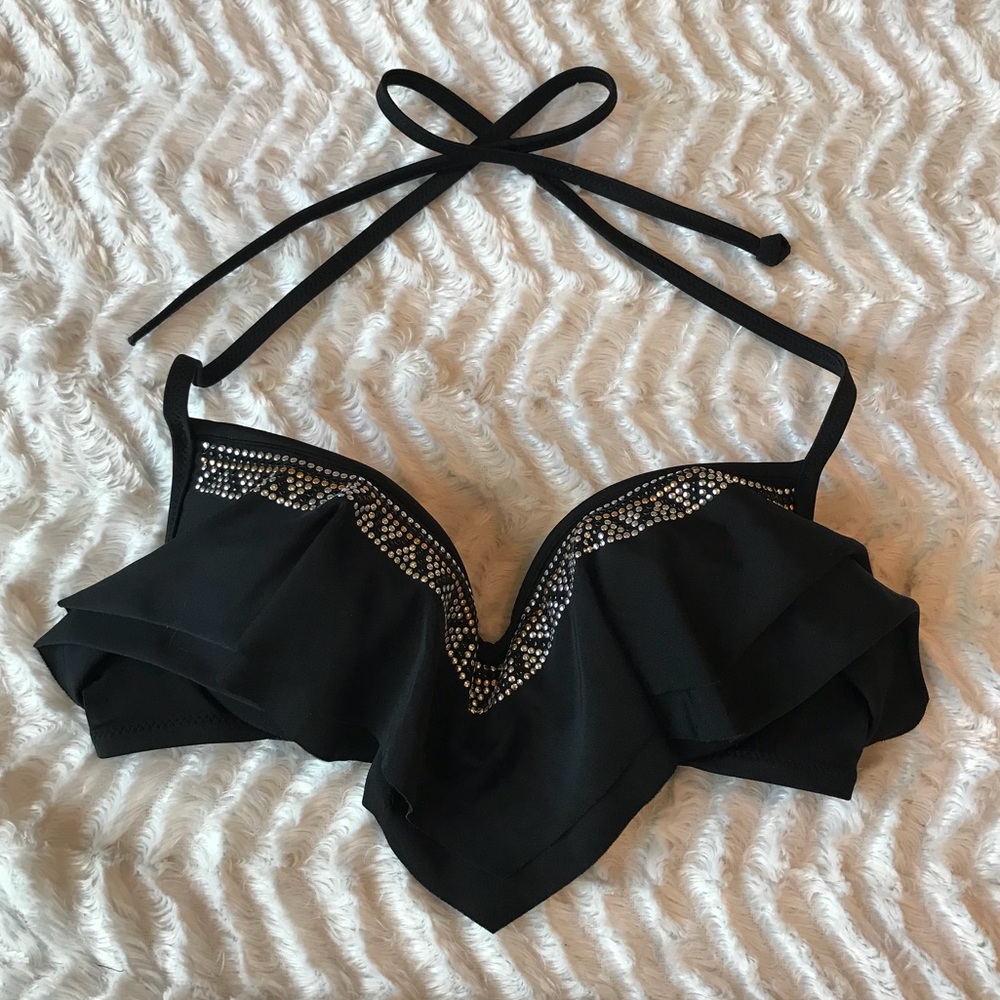 Victoria’s Secret PINK Ruffle Halter Bikini Top